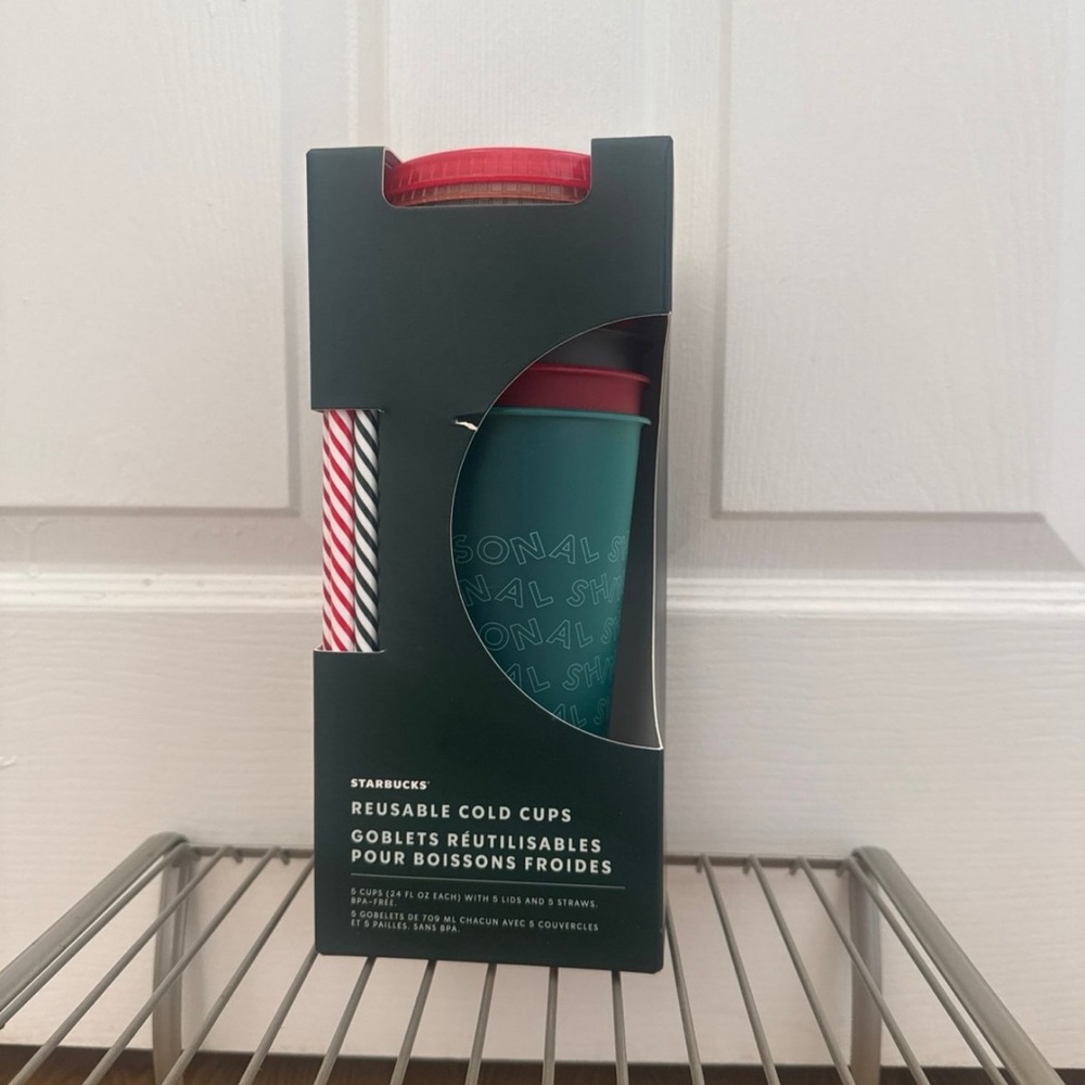 2019 Starbucks Festive Reusable Cups with Straws